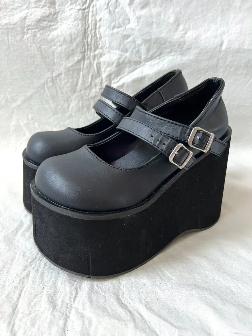 Demonia shoes Kera-08 platform Mary Jane womens 5 black vegan leather high heels